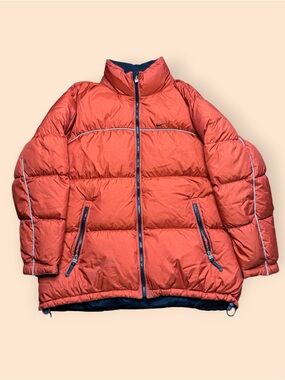 Vintage Nike Y2K Puffer Jacket Orange Men’s Large Vtg 2000s